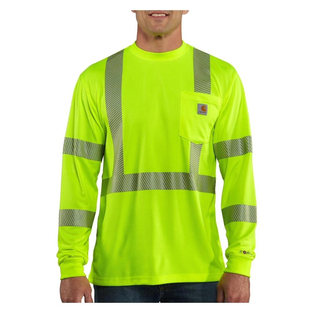 Men's Carhartt Force Hi-Vis Class 3 Long Sleeve T-Shirt 1 Men's Carhartt Force Hi-Vis Class 3 Long Sleeve T-Shirt