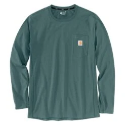 Men's Carhartt Force Long Sleeve Pocket T-Shirt -Carhartt Shop 0 1001 carhartt force long sleeve pocket t shirt sea pine