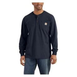 Men's Carhartt Long Sleeve Workwear Pocket Henley -Carhartt Shop 0 1001 carhartt long sleeve workwear pocket henley navy