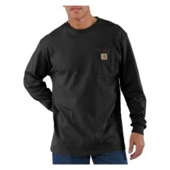 Men's Carhartt Long Sleeve Workwear Pocket T-Shirt -Carhartt Shop 0 1001 carhartt long sleeve workwear pocket t shirt black
