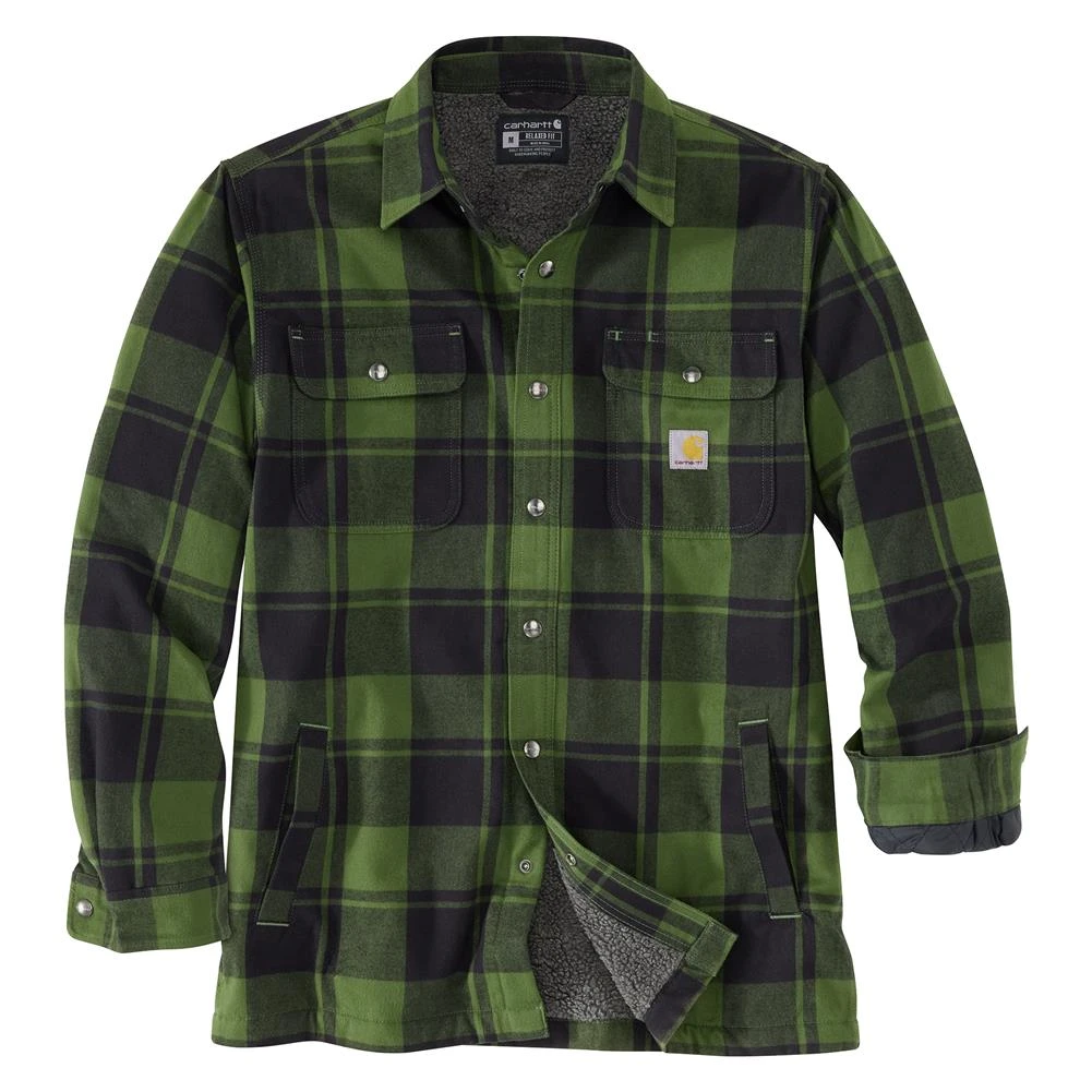 Men's Carhartt Relaxed Fit Flannel Sherpa-Lined Shirt Jac 2 Men's Carhartt Relaxed Fit Flannel Sherpa-Lined Shirt Jac - Image 2