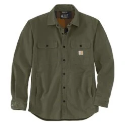 Men's Carhartt Rugged Flex Relaxed Fit Canvas Fleece-Lined Shirt Jac