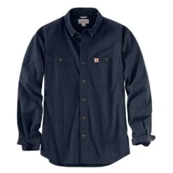 Men's Carhartt Rugged Flex Rigby Long Sleeve Work Shirt -Carhartt Shop 0 1001 carhartt rugged flex rigby long sleeve work shirt navy