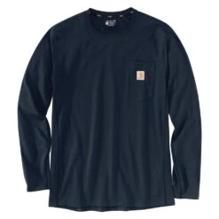 Men's Carhartt Force Long Sleeve Pocket T-Shirt -Carhartt Shop 1 1001 carhartt force long sleeve pocket t shirt navy
