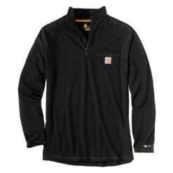 Men's Carhartt Force Relaxed-Fit Midweight Long Sleeve 1/4 Zip Pocket T-Shirt -Carhartt Shop 1 1001 carhartt force relaxed fit midweight long sleeve 1 4 zip pocket t shirt black