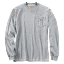 Men's Carhartt Long Sleeve Workwear Pocket T-Shirt -Carhartt Shop 1 1001 carhartt long sleeve workwear pocket t shirt heather gray