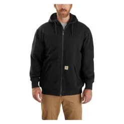 Men's Carhartt Rain Defender Loose Fit Midweight Thermal-Lined Full-Zip Sweatshirt -Carhartt Shop 1 1001 carhartt rain defender loose fit midweight thermal lined full zip sweatshirt black