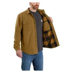 Men's Carhartt Rugged Flex Relaxed Fit Canvas Fleece-Lined Shirt Jac 12 Men's Carhartt Rugged Flex Relaxed Fit Canvas Fleece-Lined Shirt Jac -Carhartt Shop 1 1001 carhartt rugged flex relaxed fit canvas fleece lined shirt jac oak brown