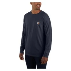 Men's Carhartt Force Long Sleeve Pocket T-Shirt -Carhartt Shop 2 1001 carhartt force long sleeve pocket t shirt navy